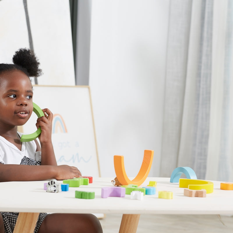 7-VIGA Drewniana Tęcza Układanka Klocki Kreatywne Montessori-7