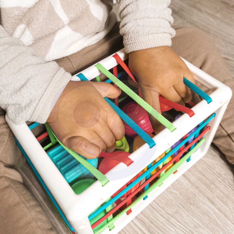 WOOPIE BABY Elastyczna Kostka Sensoryczna Sorter dla Dzieci Kolorowe Kształty 13 el. - zabawki-dla-dziewczynki